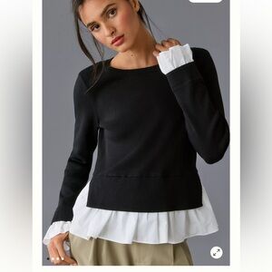 By Anthropologie Long-Sleeve Twofer Sweater